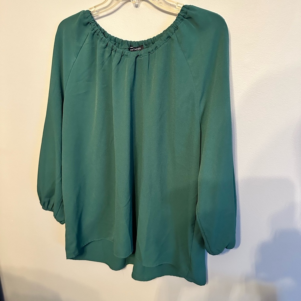 Hawthorn (Stitch Fix) Hunter Green blouse XXL
